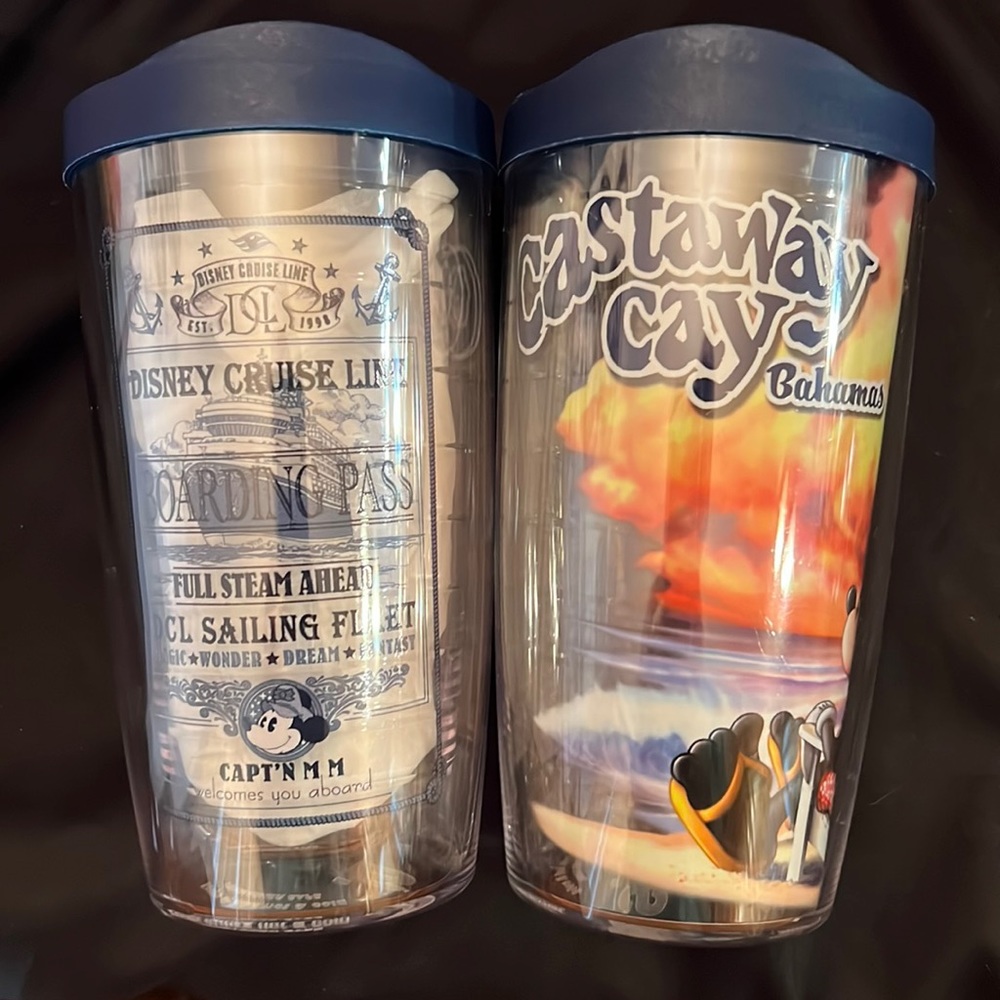 2 Disney Cruise Line Tervis 16 oz Tumblers